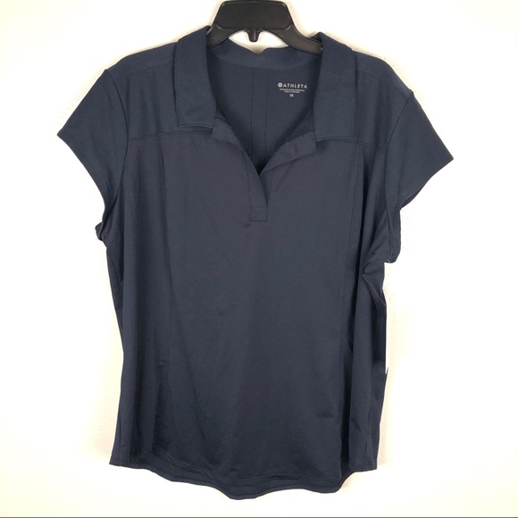 Athleta Tops - NWT ATHLETA on par polo navy blue collared top